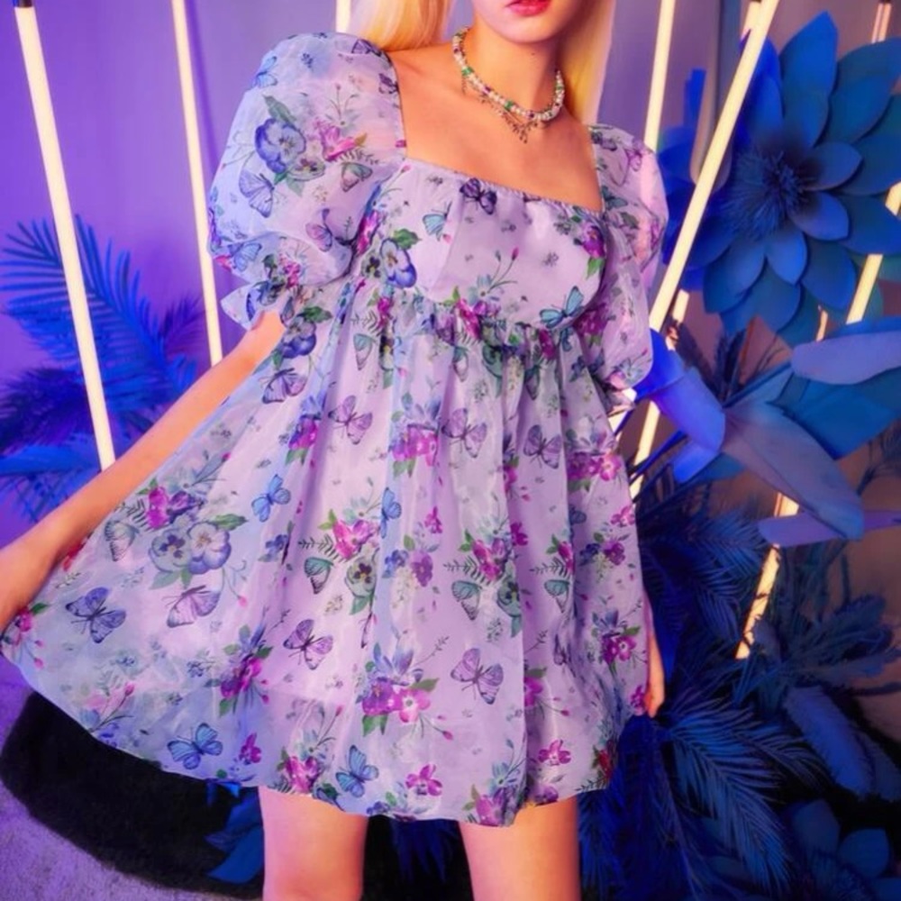 Puff Sleeve Organza Dress